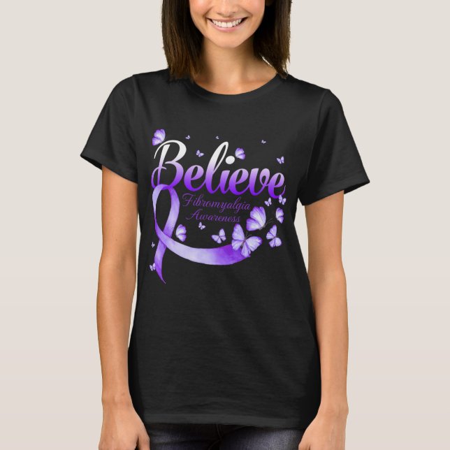 Fibromyalgia Awareness Butterfly  T-Shirt (Front)