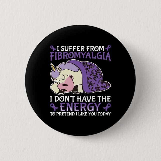 Fibromyalgia Awareness  Button (Front)