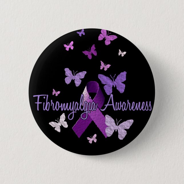 Fibromyalgia Awareness Button (Front)