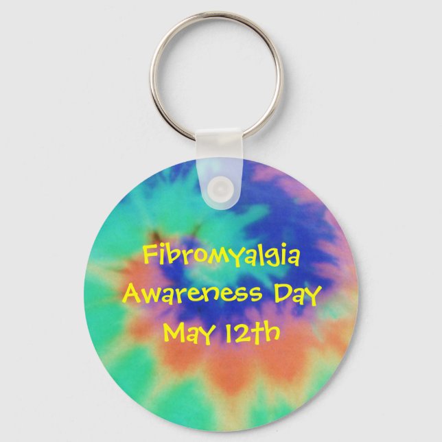 Fibromyalgia, Awareness Day, May 12th-Keychain Keychain (Front)