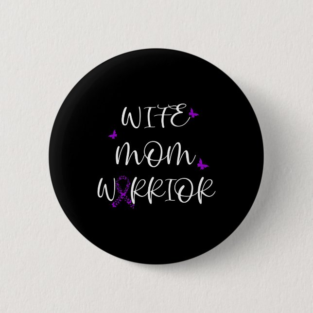 Fibromyalgia Awareness Fibro Warrior Invisible Ill Button (Front)