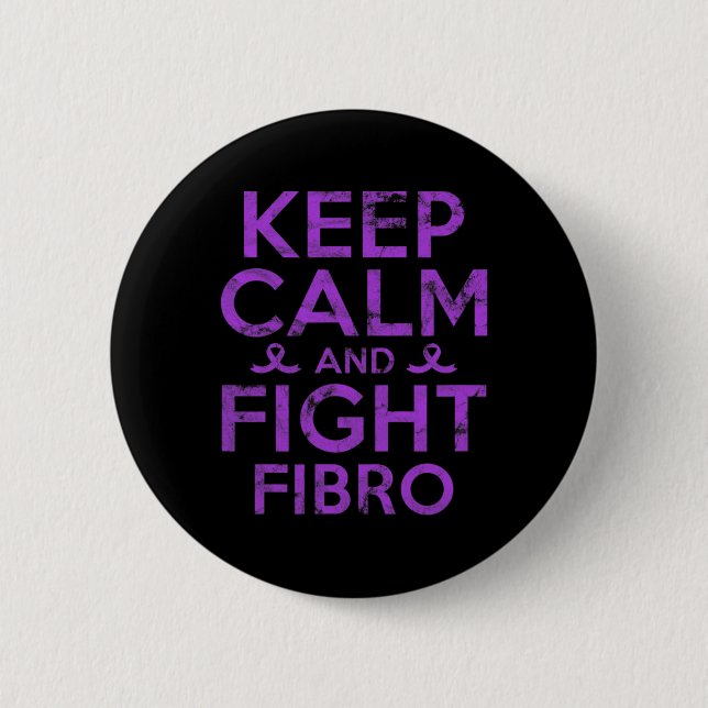 Fibromyalgia Awareness Fight Fibro Fighter Warrior Button (Front)