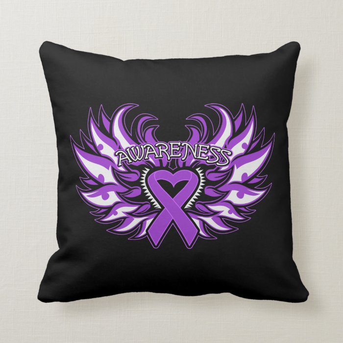 Fibromyalgia Awareness Heart Wings Pillows