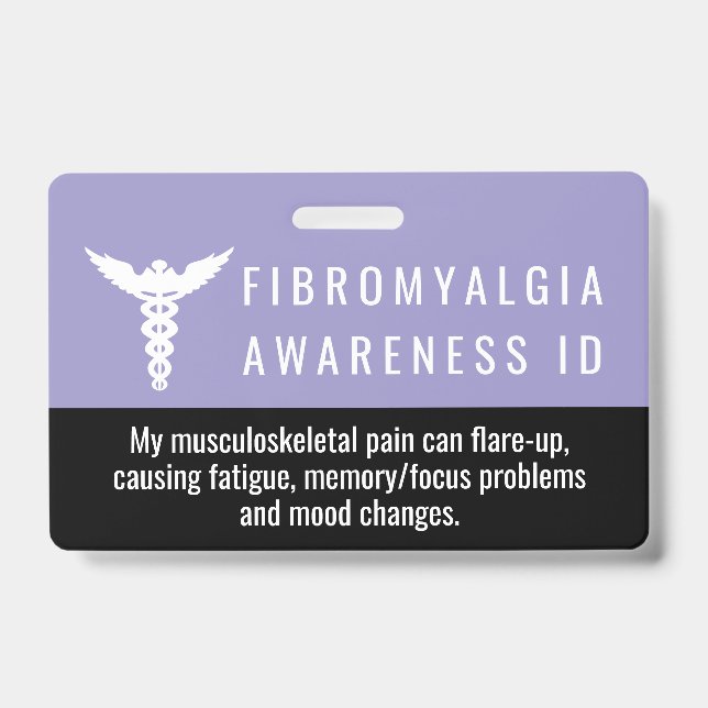 Fibromyalgia Awareness ID patience pvc badge (Front)
