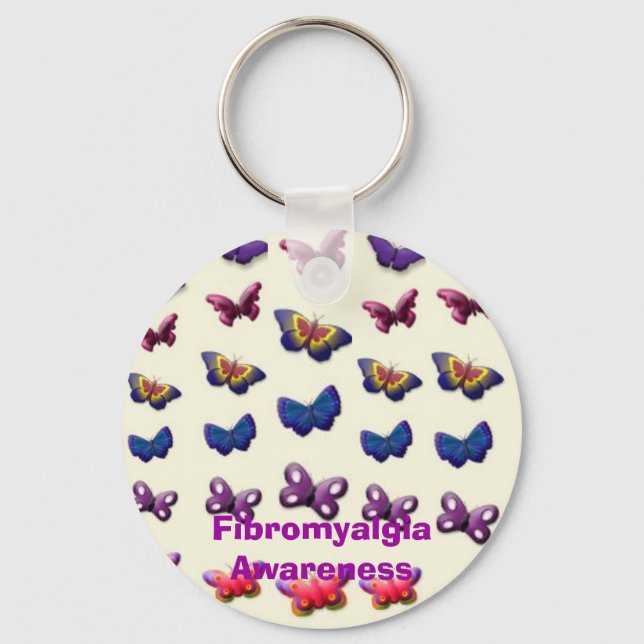 Fibromyalgia Awareness Keychain (Front)