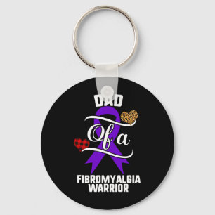 Fibromyalgia Awareness Leopard Buffalo Plaid Famil Keychain