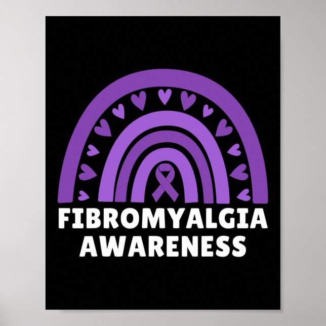 Fibromyalgia Awareness Men Women Cute Rainbow Fibr Poster (Front)