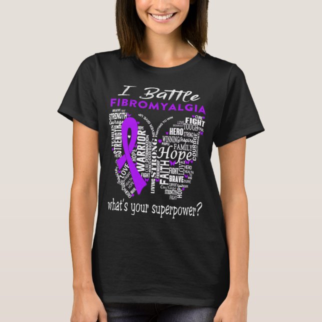 Fibromyalgia Awareness Month Ribbon Gifts T-Shirt (Front)