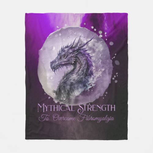 Fibromyalgia Awareness Mythical Strength Dragon Fleece Blanket
