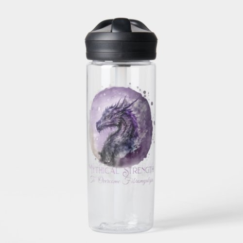 Fibromyalgia Awareness Mythical Strength Dragon Water Bottle