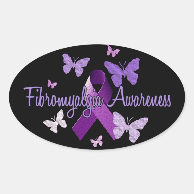 Fibromyalgia Awareness Oval Sticker (Front)