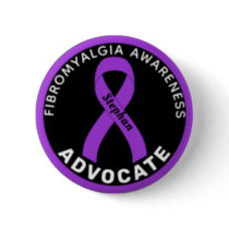 Fibromyalgia Awareness Ribbon Black Button