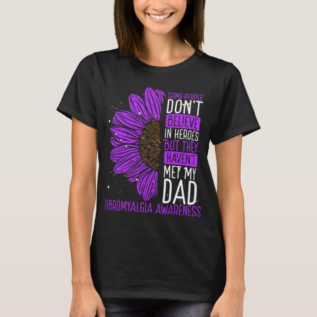 Fibromyalgia Awareness Ribbon Dad Warrior T-Shirt (Front)