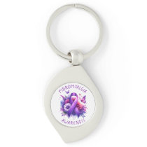 Fibromyalgia Awareness Ribbon Keychain