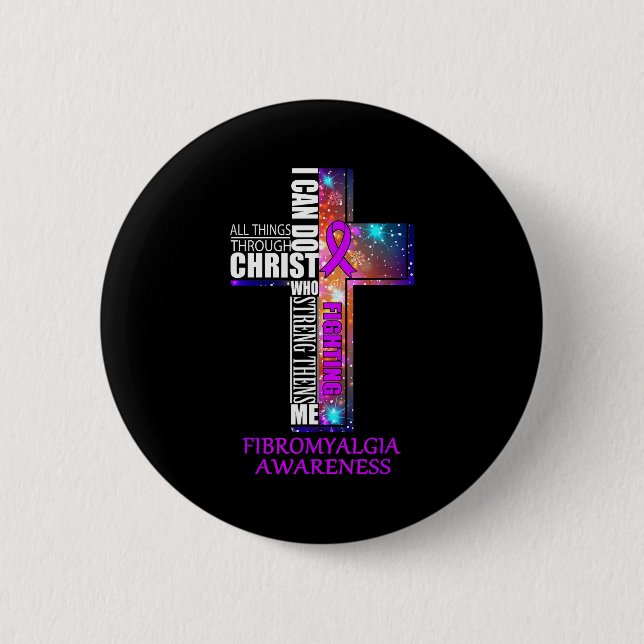 Fibromyalgia Awareness Shirt - Christmas Gift Shir Button (Front)