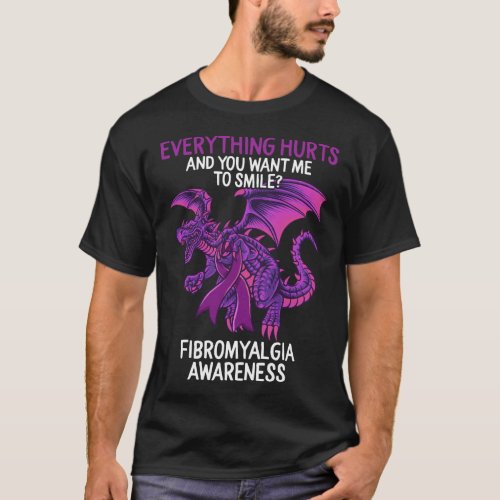 Fibromyalgia Awareness Shirt Dragon Lover T_Shirt