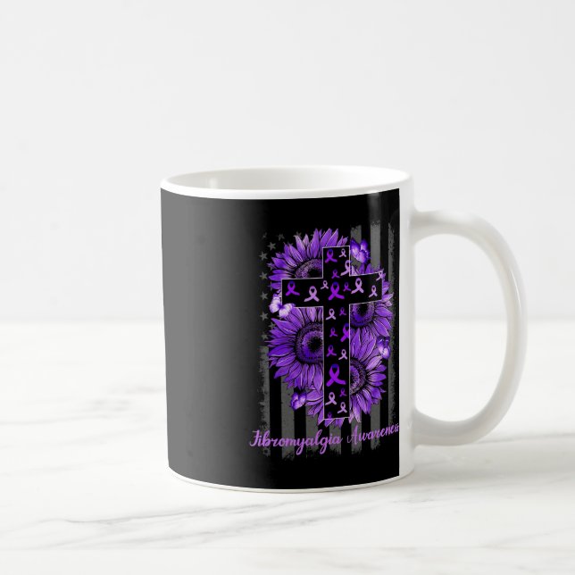 Fibromyalgia Awareness Supporter Warrior Sunflower Coffee Mug (Right)