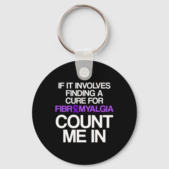 Fibromyalgia Awareness Survivor Finding Warrior 1  Keychain (Front)