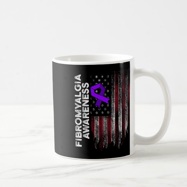 Fibromyalgia Awareness Survivor Proud Warrior 11  Coffee Mug (Right)