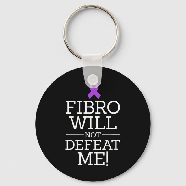 Fibromyalgia Awareness Warrior Fibro Will Not Defe Keychain (Front)