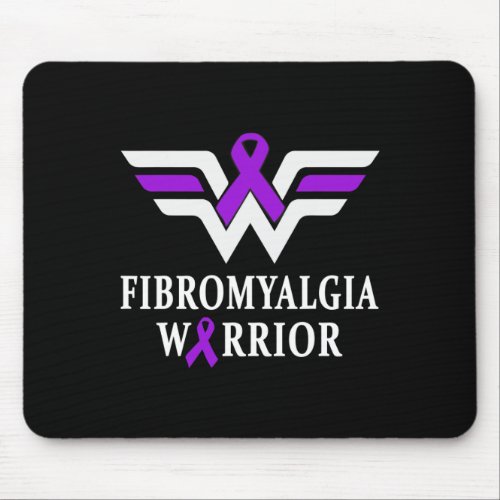 Fibromyalgia Awareness Warrior Support Purple Ribb Mouse Pad