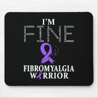 Fibromyalgia Awareness Warrior Support Purple Ribb Mouse Pad