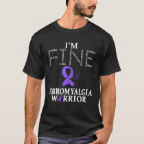 Fibromyalgia Awareness Warrior Support Purple Ribb T-Shirt