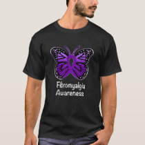 Fibromyalgia Awareness Warrior Support Purple Ribb T-Shirt