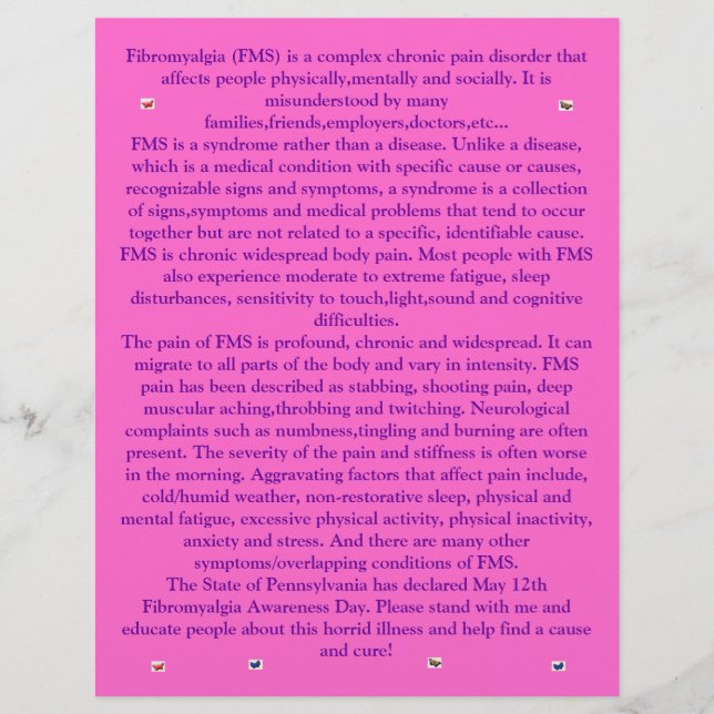 Fibromyalgia Butterflies Flyer (Front)