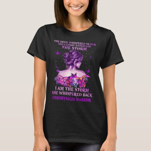 fibromyalgia butterfly warrior i am the storm T_Shirt