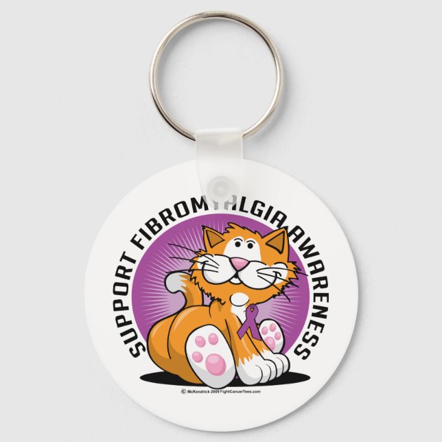 Fibromyalgia Cat Keychain (Front)