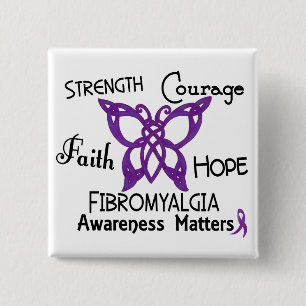 Fibromyalgia Celtic Butterfly 3 Button