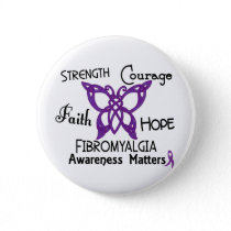 Fibromyalgia Celtic Butterfly 3 Button