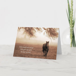 Fibromyalgia Feel Better Horse and Fog with Oak Card