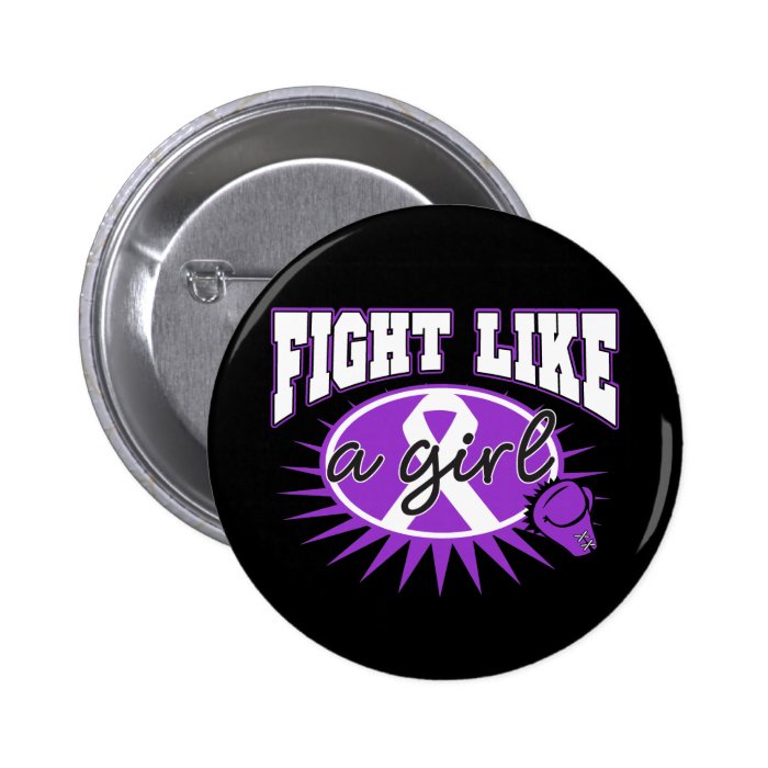 Fibromyalgia Fight Like A Girl Sporty Callout Button