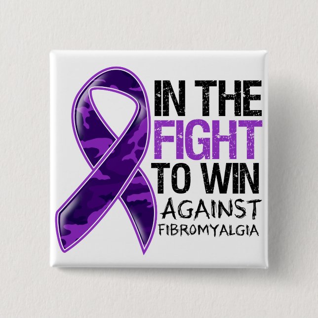 Fibromyalgia - Fight To Win Button (Front)