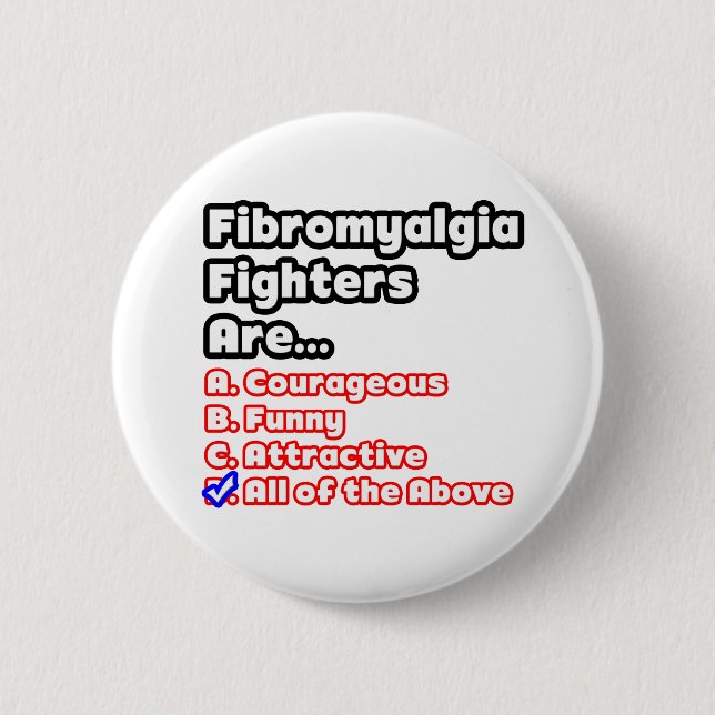 Fibromyalgia Fighter Quiz Button (Front)