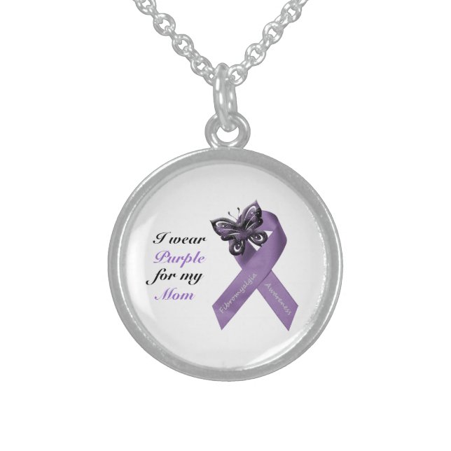 Fibromyalgia "I Wear Purple" Necklace (Front)