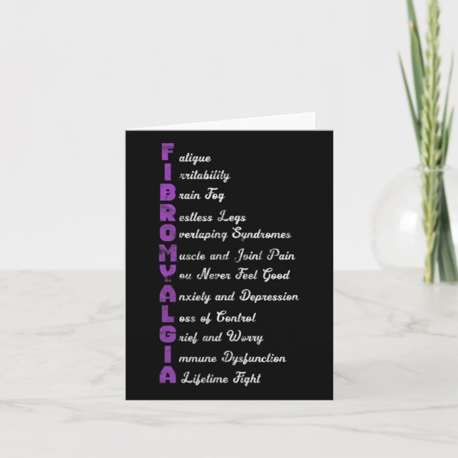 Fibromyalgia Meaning Chronic Pain Fibro Fibromyosi Card (Front)
