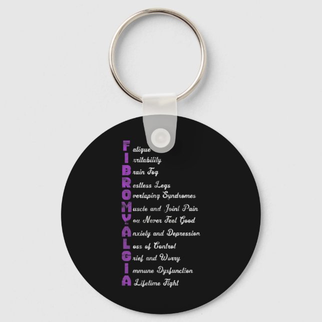 Fibromyalgia Meaning Chronic Pain Fibro Fibromyosi Keychain (Front)