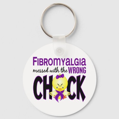 Fibromyalgia Messed With The Wrong Chick Keychain