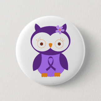 Fibromyalgia Owl Button