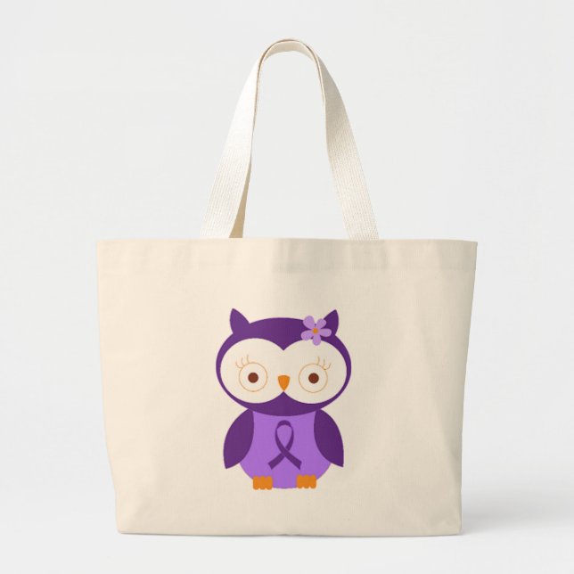 Fibromyalgia Owl Large Tote Bag (Front)