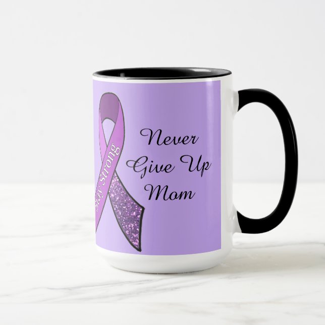 Fibromyalgia Purple Awareness Ribbon Coffee Mug (Right)