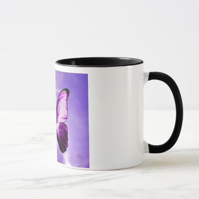 Fibromyalgia Purple Butterfly Inspirational Mug (Right)
