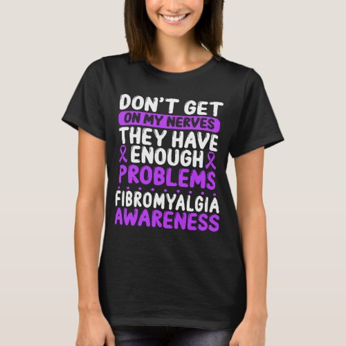 Fibromyalgia Ribbon Purple  Fibromyalgia Awareness T_Shirt