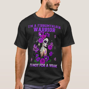 Fibromyalgia Sugar Skull Butterfly Awareness T-Shirt