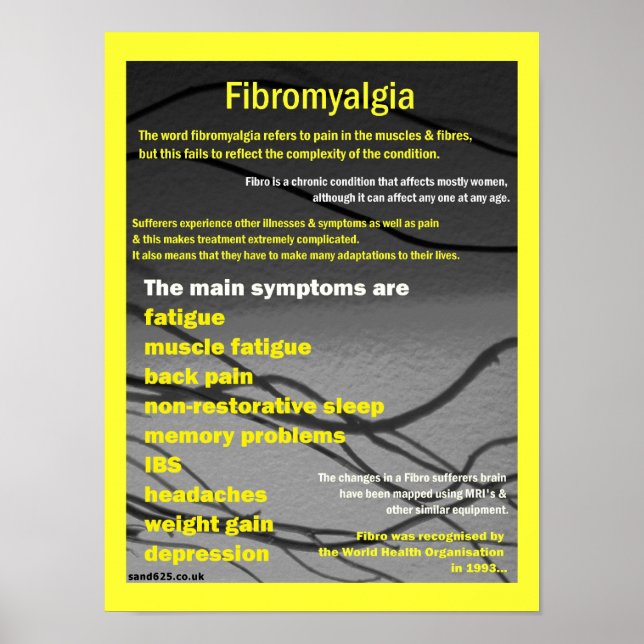 fibromyalgia symptoms poster (Front)