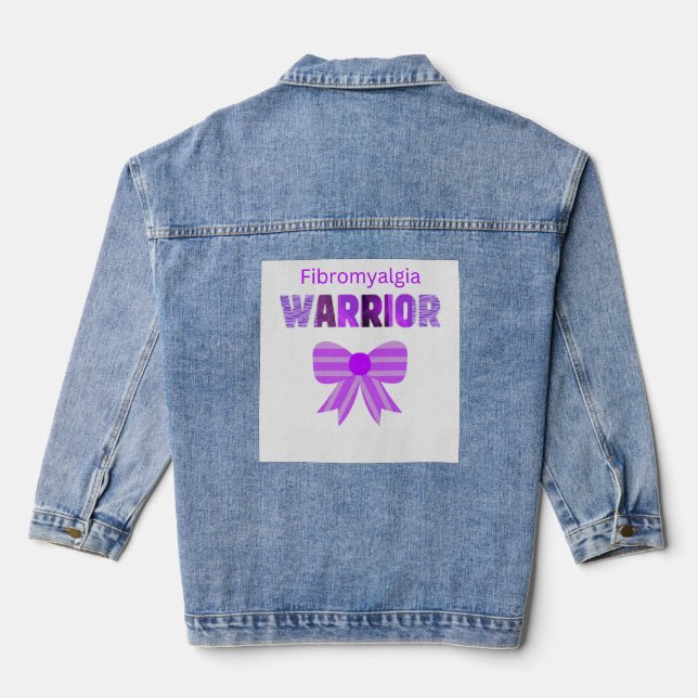Fibromyalgia warrior denim jacket (Back)