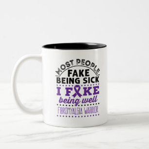 Fibromyalgia Warrior Fake Being Well Two-Tone Coffee Mug